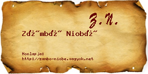 Zámbó Niobé névjegykártya